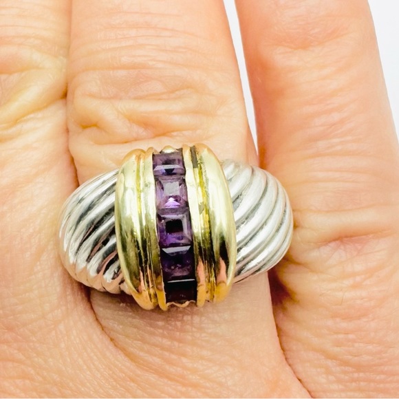 David Yurman Renaissance Dome Ring With Amethyst and Gold - Picture 7 of 9